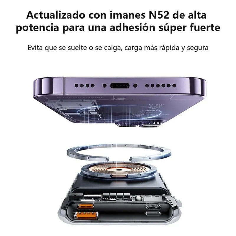 Power Bank 22.5W con Carga Inalámbrica
